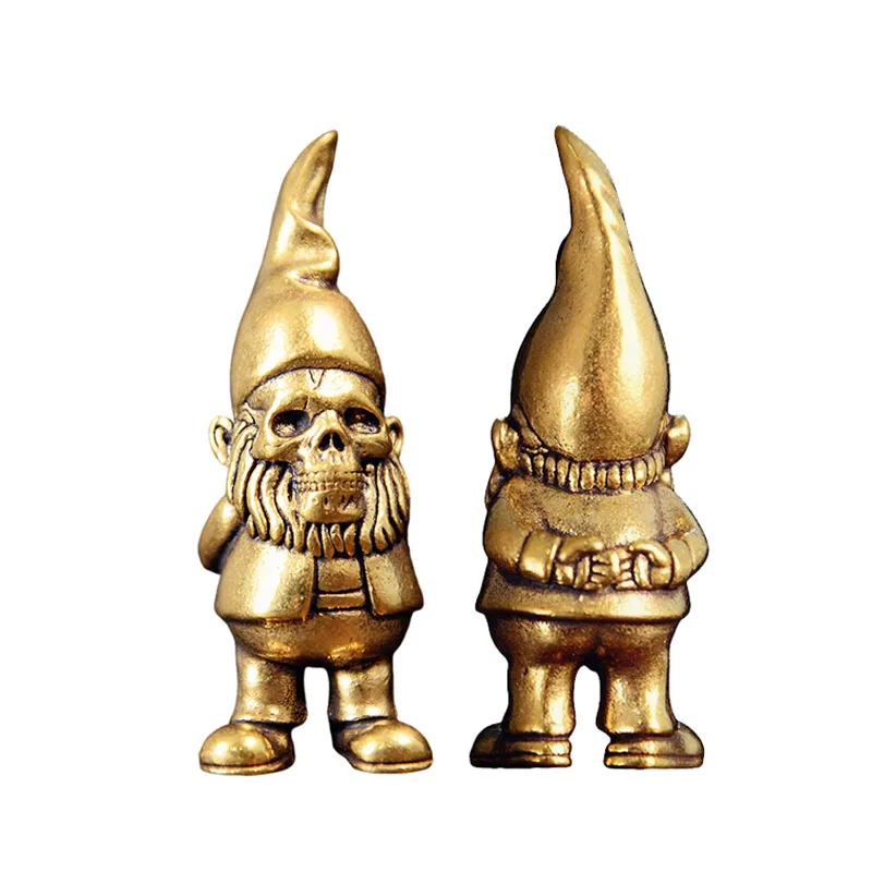 Gnomes Figurines Vintage Brass Dwarf Ornaments Christmas Decor Festive Shelf Desk Statues Home Decor Gifts