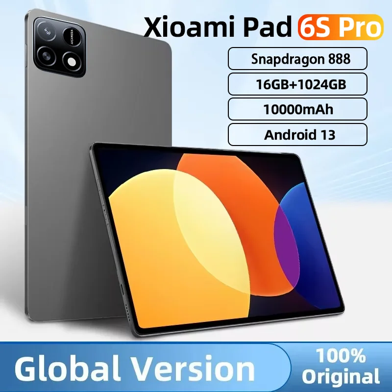 

Global Version Original Pad 6S Pro HD 4K Android 13.0 Snapdragon 888 11inch 16GB+1TB 10000mAh Tablet PC 5G Dual SIM WIFI Mi Tab