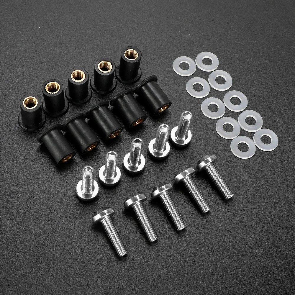 10PCS M5 Windscreen Windshield Bolts Screws Nut Fastener CNC For
