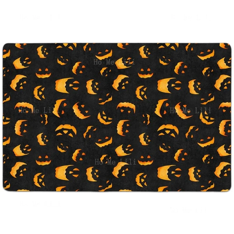 Wilmington Haunted Night Spooky Faces Halloween Horror Jack-O '-Lantern Carpet Home Gift Non-Slip Floor Mat