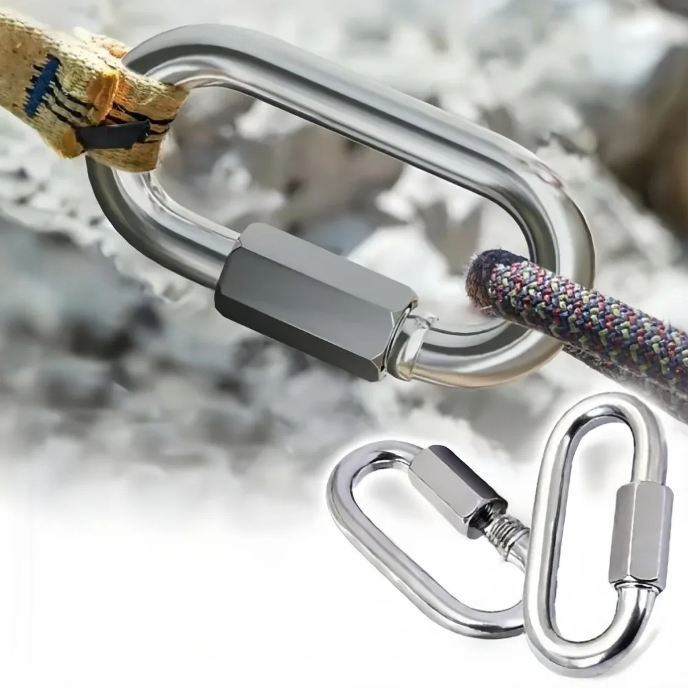 Multifunktionaler Metall-Schnellverschlussring für schwere Beanspruchung, Karabiner für Bergsteigen, Sicherheitsschnalle, Seilverbinder, Outdoor-Gadgets