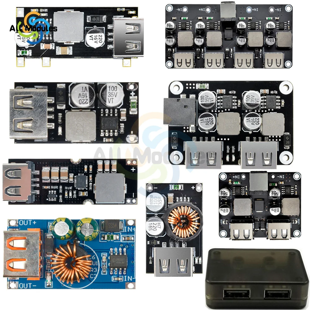 QC3.0 QC2.0 USB DC-DC Buck Converter Charging Step Down Module 8V-30V 9V 12V 24V to Fast Quick Charger Circuit Board  3V 5V 12V