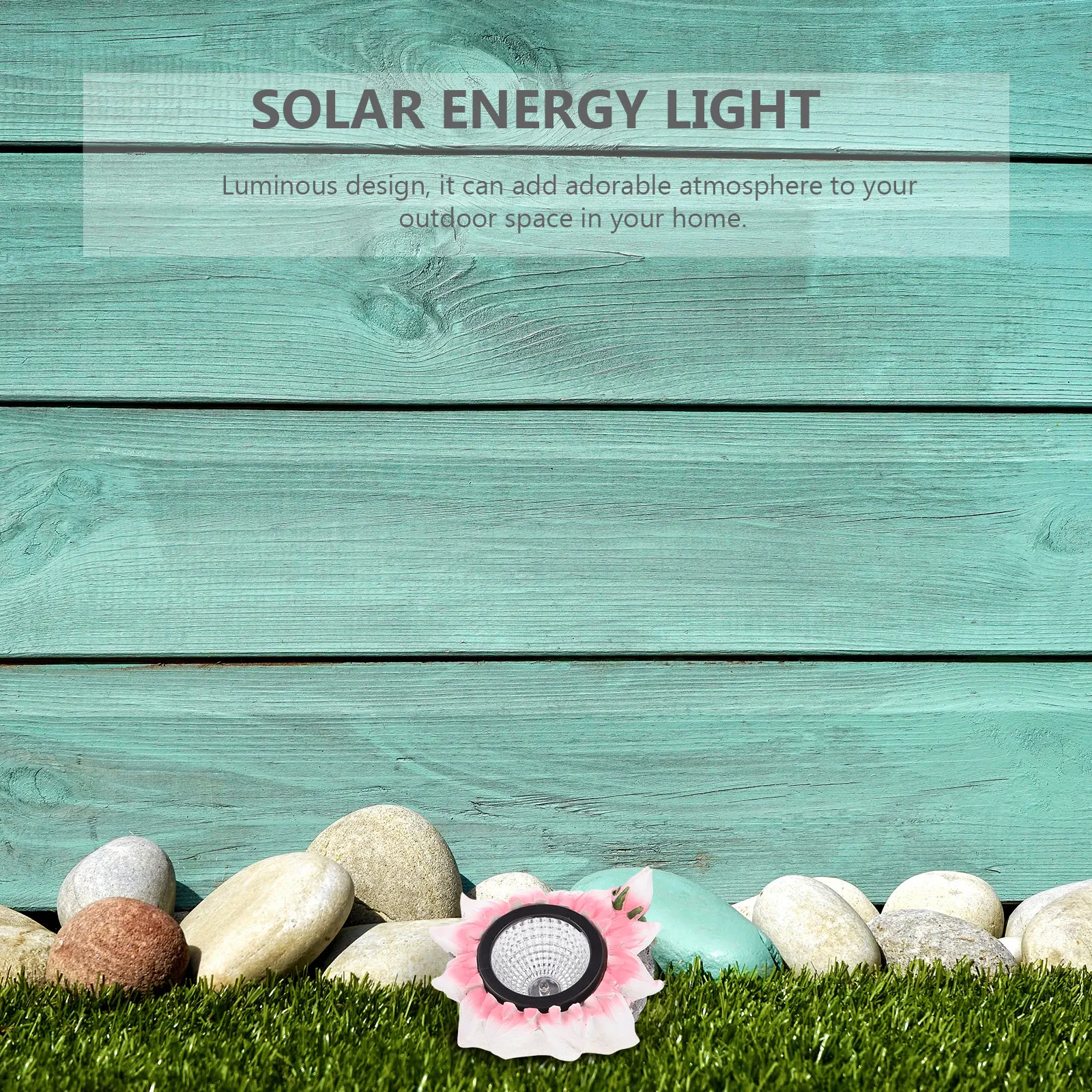 

1pc Solar Flower Spotlight Resin Stone Shape Energy-saving Light Solar Power Outdoor Home Decor Landscape Yard
