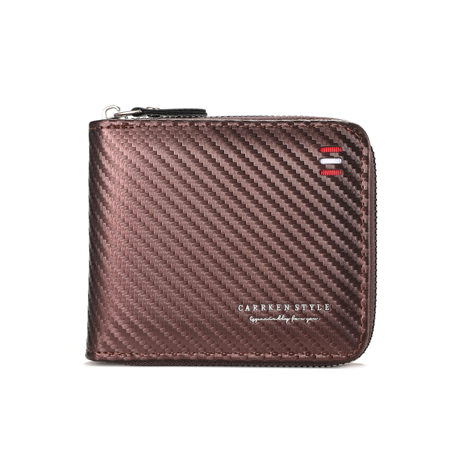 نمط ألياف الكربون الأنيق، حامل بطاقات حقيبة بطاقات الجهاز خاص ذو سعة كبيرة للرجال، محفظة متعددة الوظائف