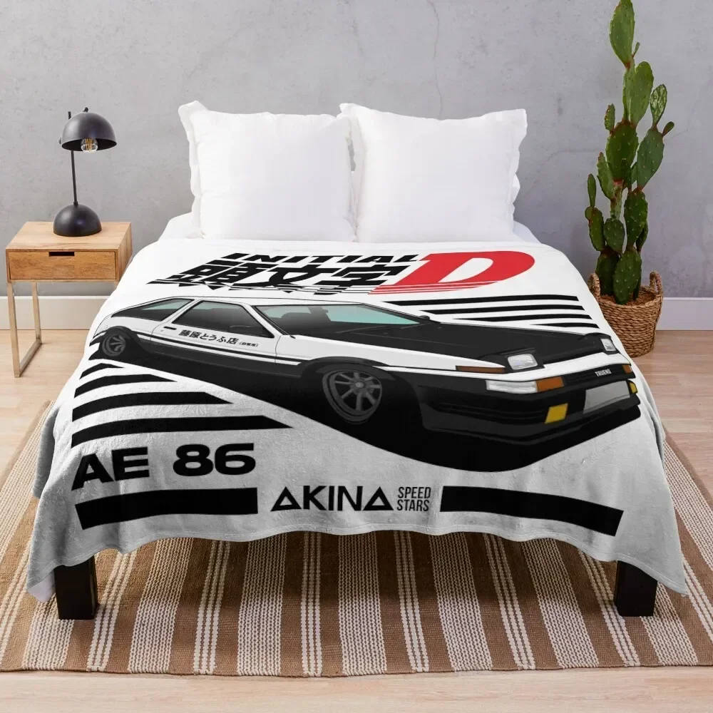 AE86 Initial D Throw Blanket Furry for winter Blankets