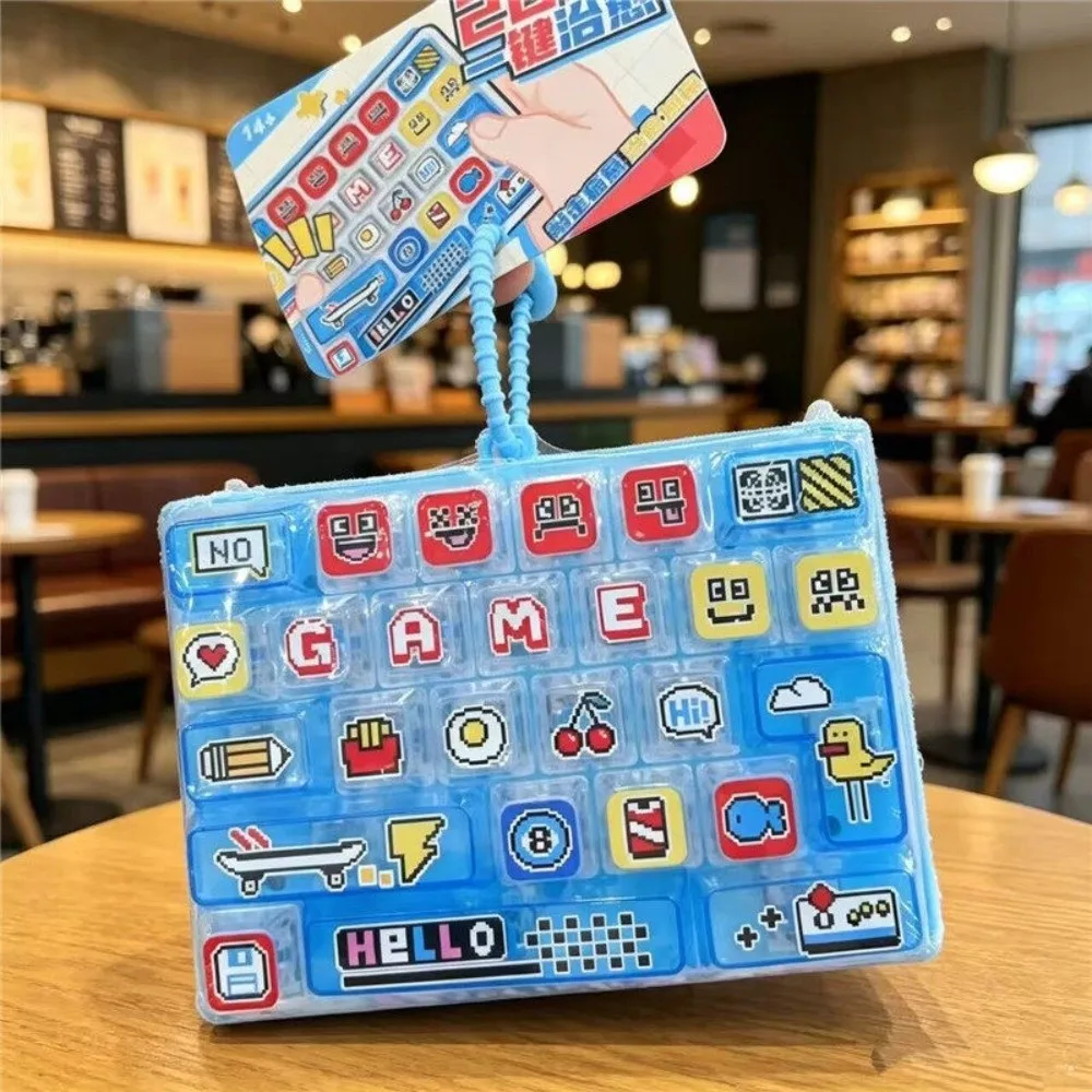 26 Key Decompression Button Cute Cartoon Design Bag Hanging Ornament Mini Keyboard Pendant Small Gift Creative Style
