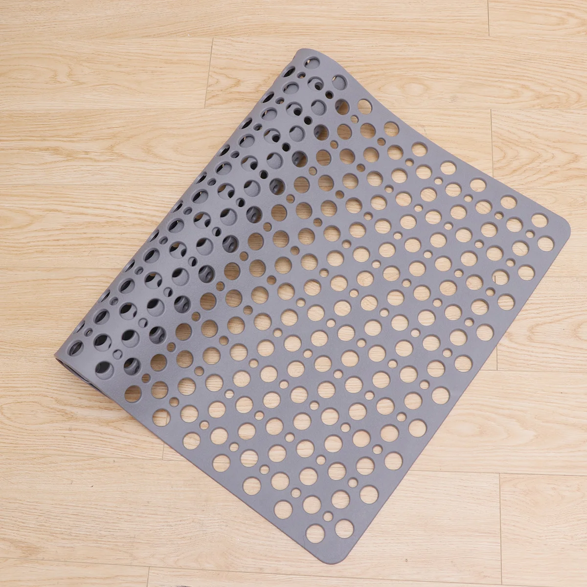 

1pc Shower Non-Slip Floor For Bathing Foot Shower Mat Pad Bathroom Floor Mat Grey Home Foot Pad For Bathroom Hotel Use