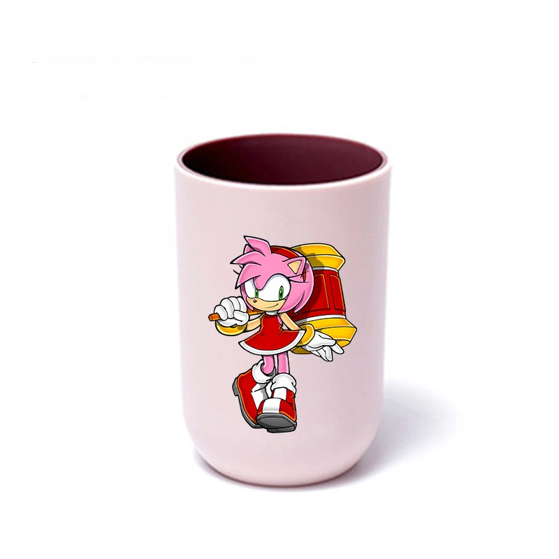 Soniced tandenborstelbeker Paar thuis Grote capaciteit Badkamer Mondwaterbeker Leuke cartoon Anime Patroon Plastic beker Verjaardagscadeau