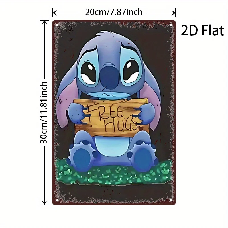 [مسطح [مسطح] لوحة فنية جدارية معدنية للعودة إلى المستقبل - لوحة ملصق فيلم ريترو مع علامة "العناق المجانية"، أزرق نابض بالحياة وأرجواني