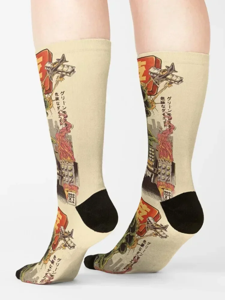 THE BROCCOZILLA Socks retro men cotton high quality set man Socks Woman Men's