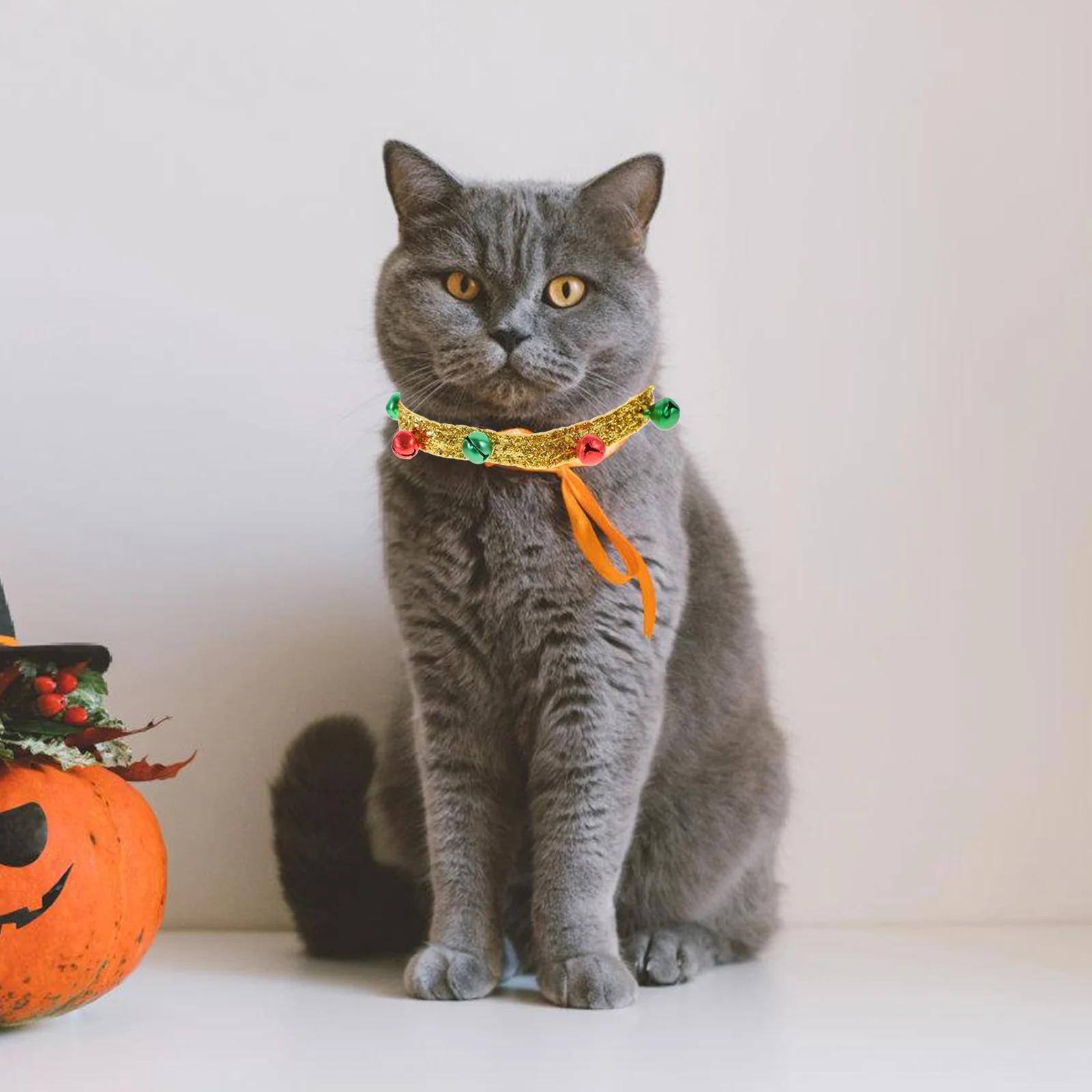 

Pet Dog Collar Adjustable Colorful Bells Christmas Collar Random Color for Cats Dogs Pet Necklace Outdoor Sports