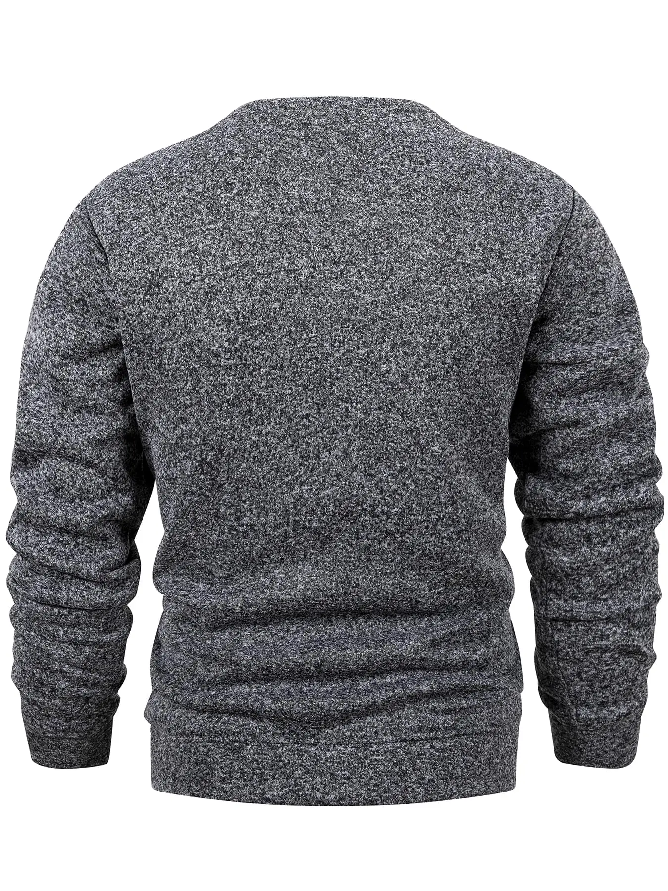 Men's Crew Neck Heather Sweatshirt Autumn Winter Warm Pullover Ribbed Trim Reinforced Stitching Casual Daily Wear