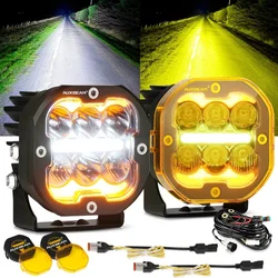 AUXBEAM 3 Inch Car LED Driving Light with Dual Color DRL for Truck Pickup Offroad