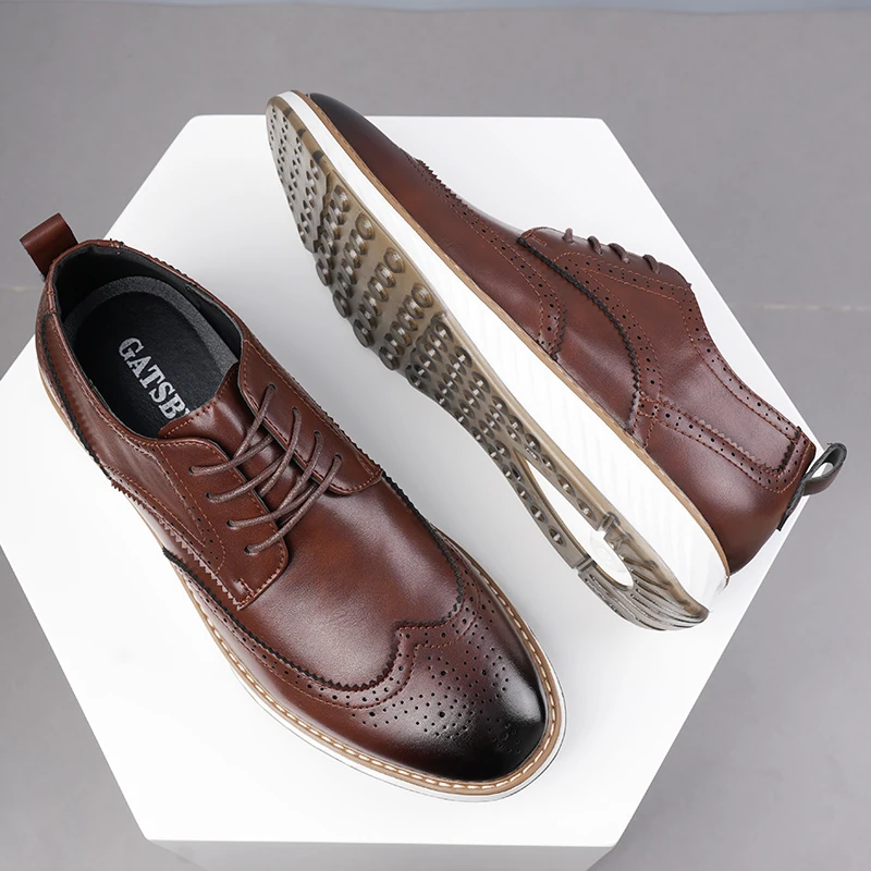 Men's casual business shoes Classic and comfortable retro style Work and office Hot selling adult plus size shoes New lace up