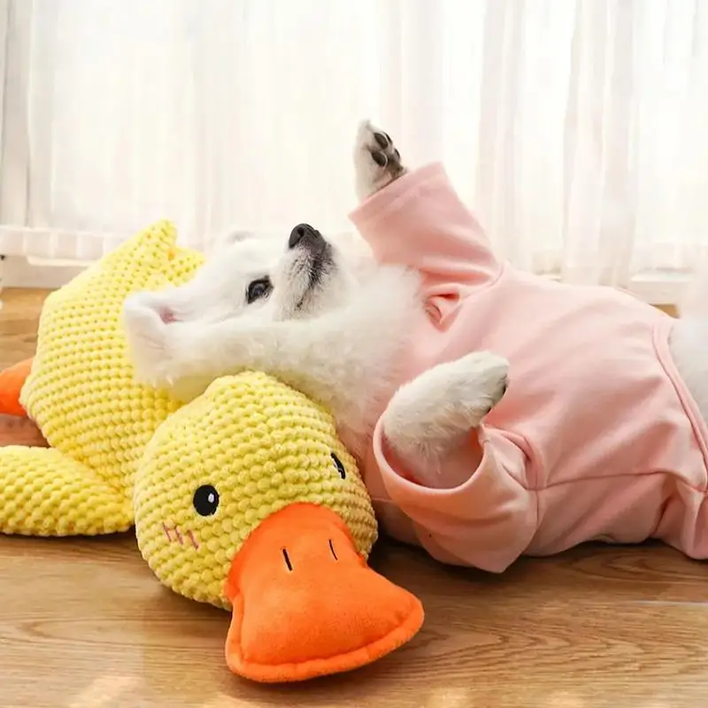 Cute Calming Duck Dog Toy Quack-Quack Duck Dog Toy 2024 Fun Dog Interactive Toy Plush Sound Toy For Dog Indoor Outdoor Puppy toy