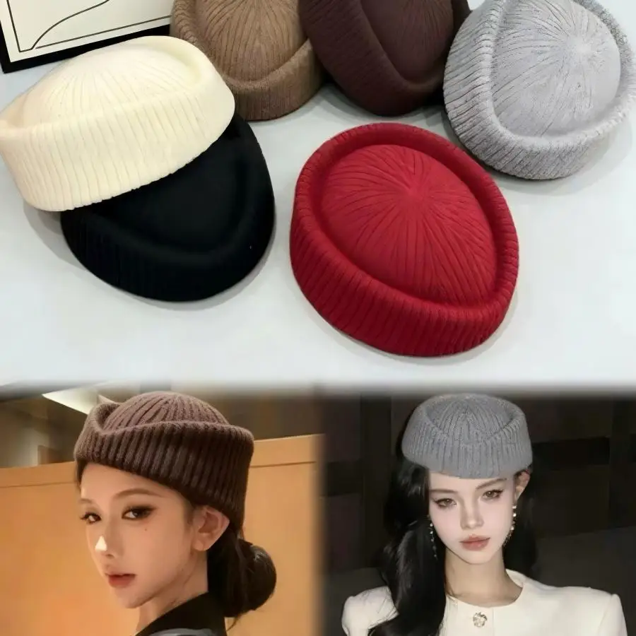 Women's Beret Hat French-Style High-End Hat Stewardess Uniform Etiquette Hat Retro Hat