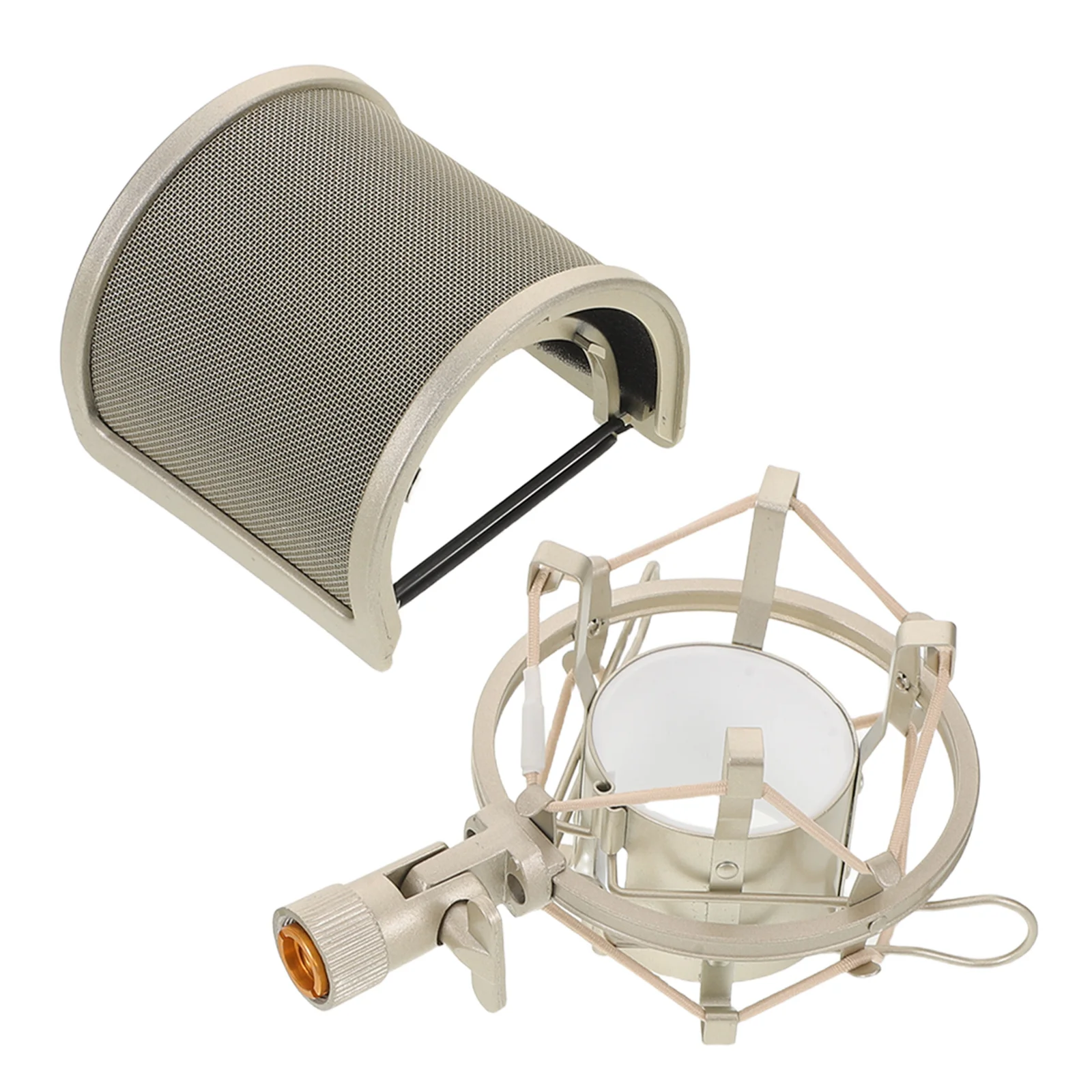 

1Set Mic Filter and Shock Mount Set U-Shaped Design for Enhanced Clarity Recording Microphones Vocal Accessories
