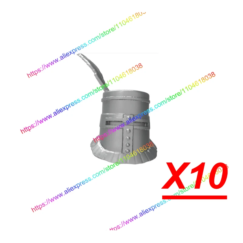 MOC Figuren Körperteile Bausteine Mittelalterliche Ritter Helm Bart Empire Hut Umhang Axt Hammer Sichel Mini-Bausteine Spielzeug Geschenke