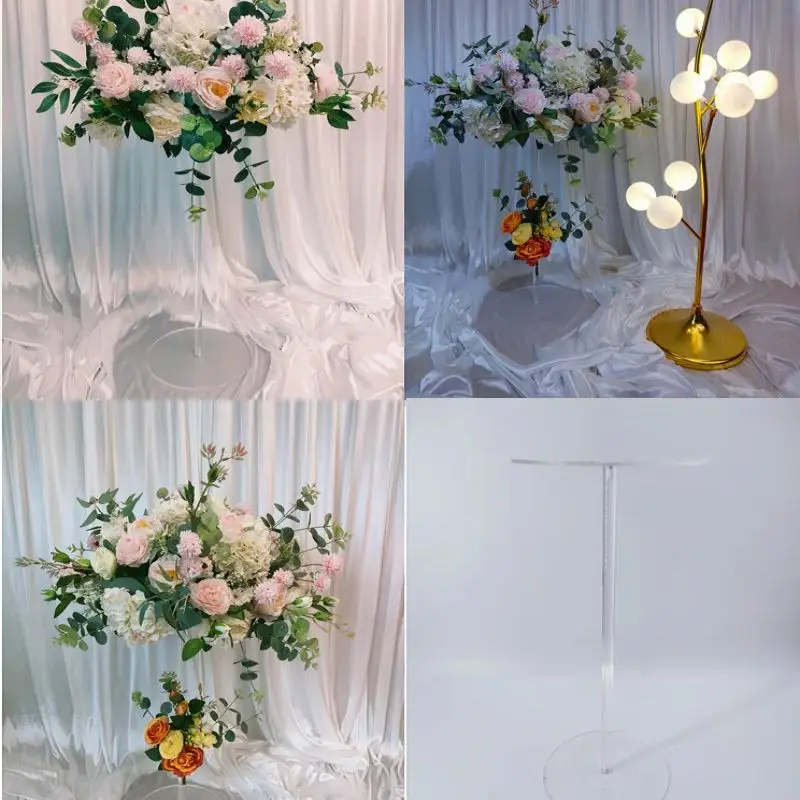 

16pcs acrylic stand table display stand wedding flower vase wedding backdrop decoration round wedding centerpieces clear columns