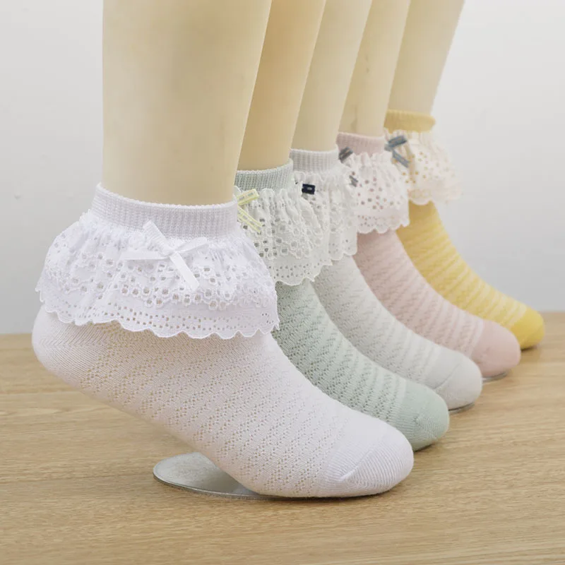 

1-10 Years Old Cotton Lace Ruffle Princess Mesh Breathable Sock Children Ankle Short Sock Baby Girls Kids Toddler