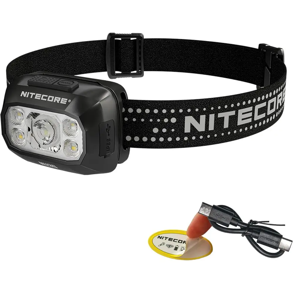 

500 Lumen Rechargeable LED Lamp with White and Red Beams