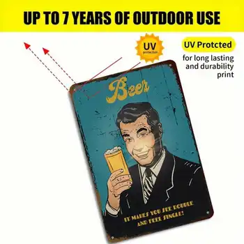 1個復古啤酒鐵皮招牌“它讓你搖擺起舞,感覺活力四射”,趣味牆飾,適用於家庭酒吧和廚房,8x12英寸/20x30厘米 10 最佳銷售 啤酒招牌 - №5