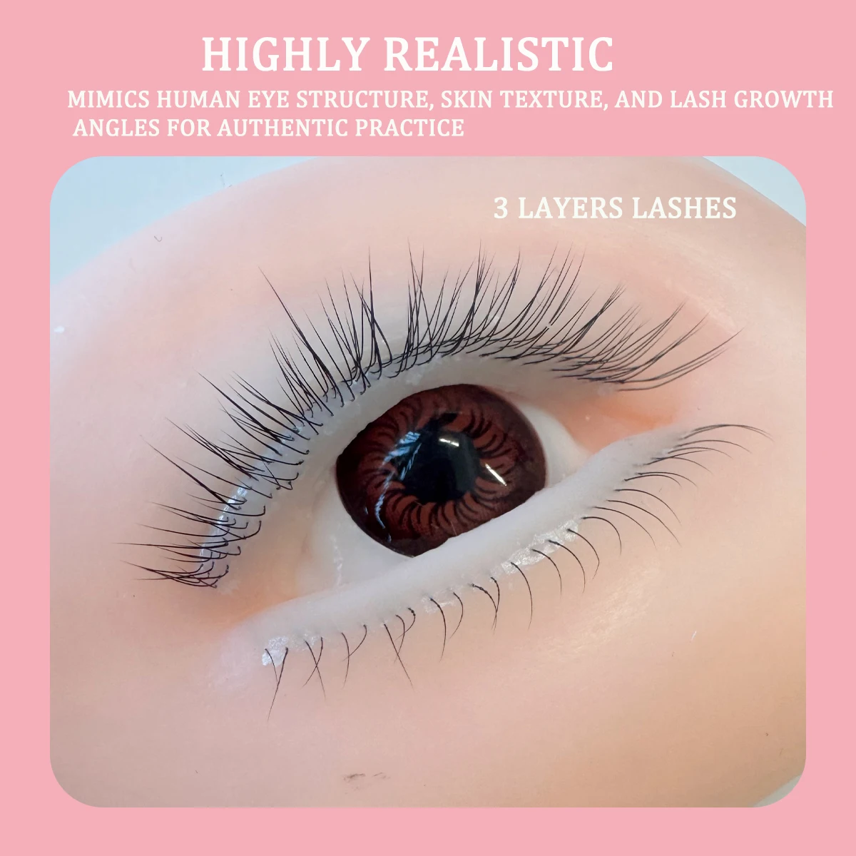 

3D тренировочный манекен для наращивания накладных ресниц, плоское кукольное лицо с веками для практики ресниц, очень реалистичное наращивание ресниц