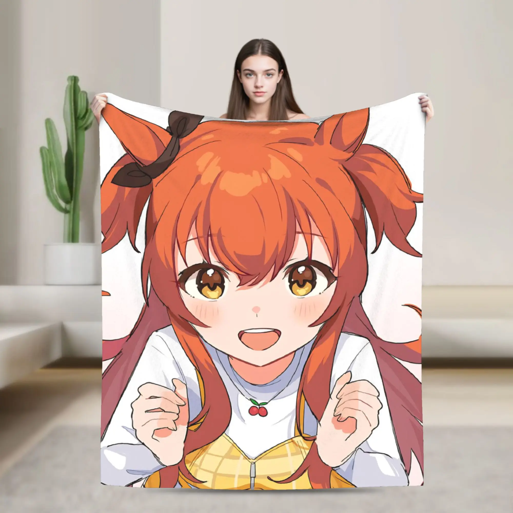 Umamusume Pretty Derby Mayano Top Gun Blankets Fleece Textile Decor  Portable Ultra-Soft Throw Blankets for Bedding Office Quilt