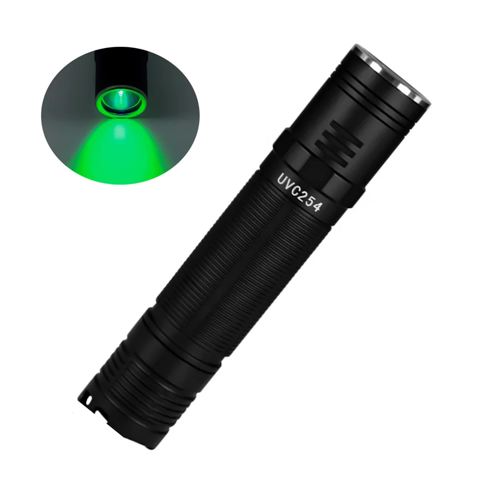 6W Short Wave 254nm UVC Light Emitting Diode Flashlight SW UV Flashlight Fluorescent Mineral Phosphor