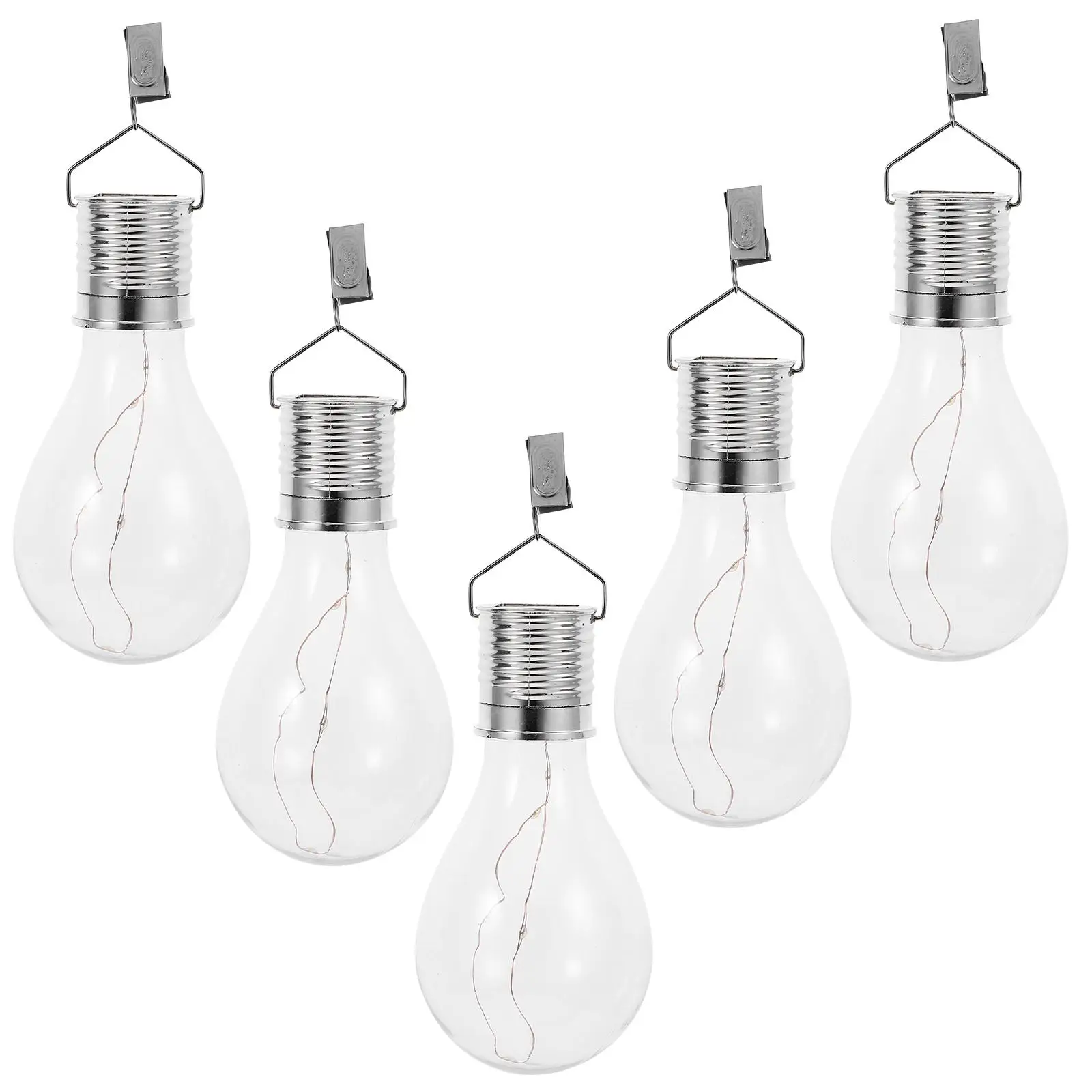 

5pcs Solar Hanging Lights Warm White Outdoor Decor LED Bulbs Garden Lawn Adornment Durable LowPower Consumption