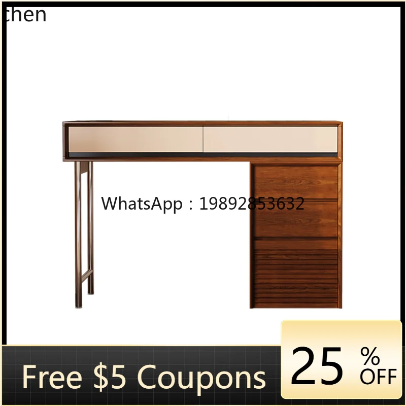

W1 solid wood dresser storage combination makeup table mirror small apartment modern simple chest