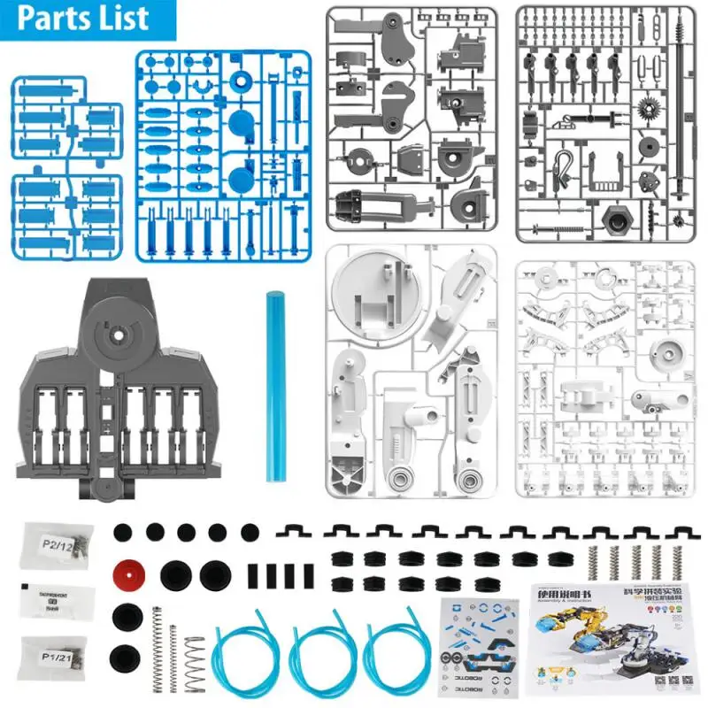 3 w 1 DIY zmontowane mechaniczne ramię hydrauliczna inżynieria eksperyment naukowy zestaw zabawek Puzzle zestaw zabawek dzieci nowy rok prezent