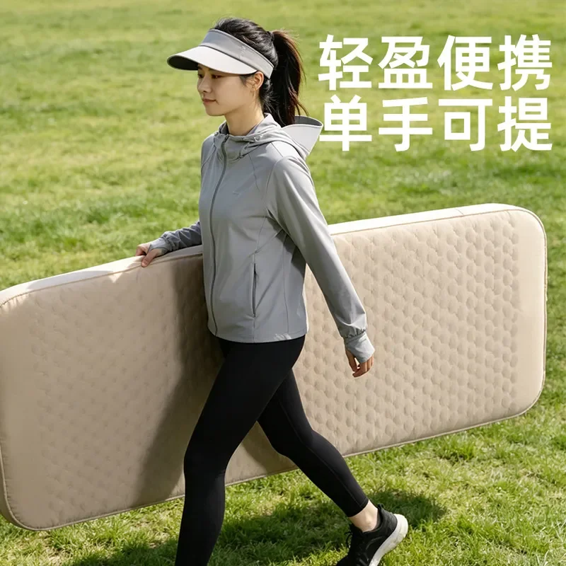 Portable Automatic Inflatable Camping Mattress with Built in Pump Quick Setup Foldable Sleeping Pad for Outdoor Hiking Travel