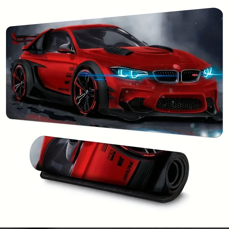 

Mouse Pad Sleek Sports Car Design Desk pad for Home Office and Gaming accessories table mat Non-Slip Rubber Base Stitched Edges