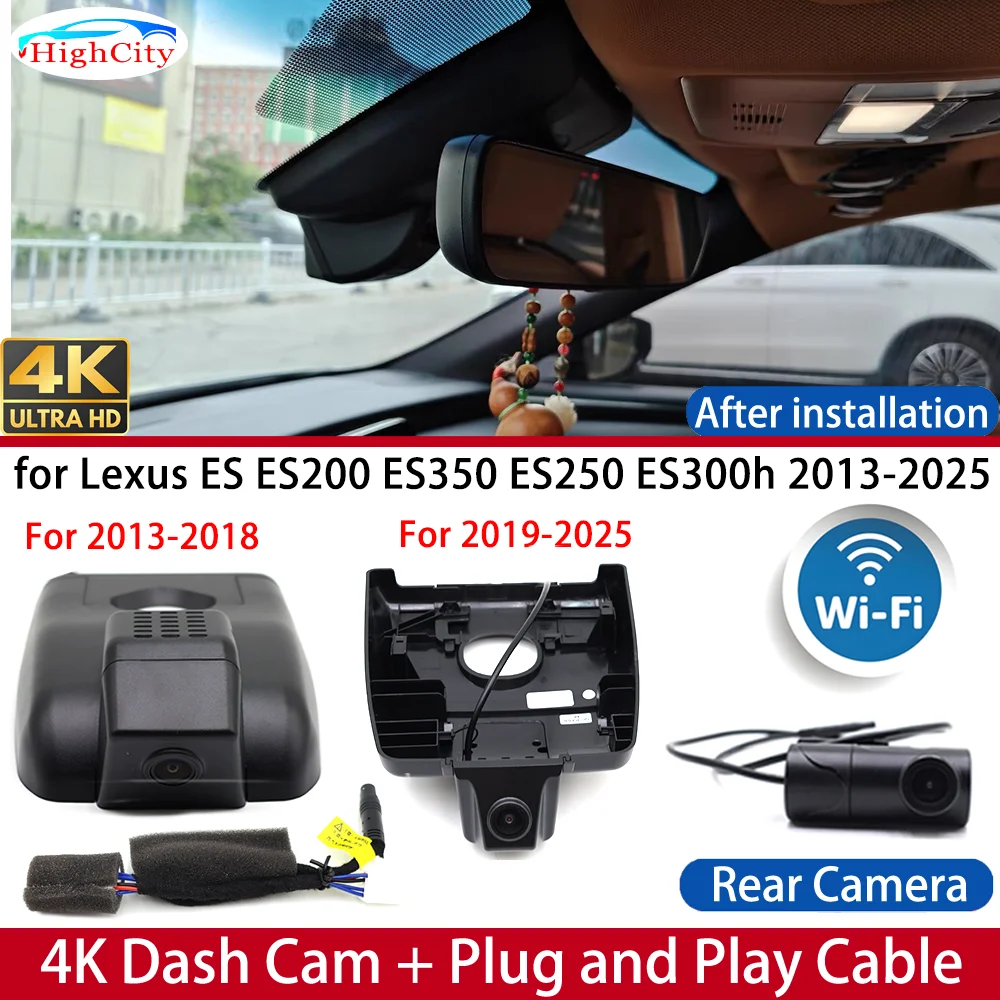 Dash Cam for Lexus ES ES200 ES350 ES250 ES300h 2013-2025 4K UHD DVR Wifi Camera Video Recorder Driving Recorder Dashboard