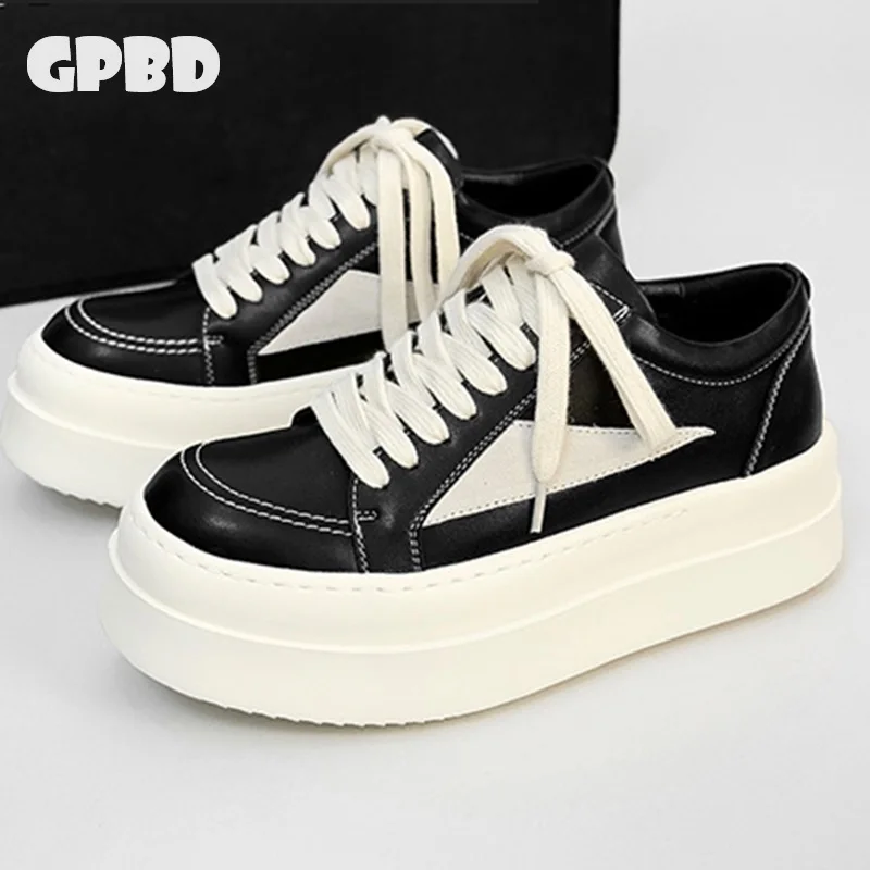 

GPBD Thick-soled Big-head Derby Shoes for Men, 2025 High Street Versatile Commuting Height-increasing Casual Shoes for Women