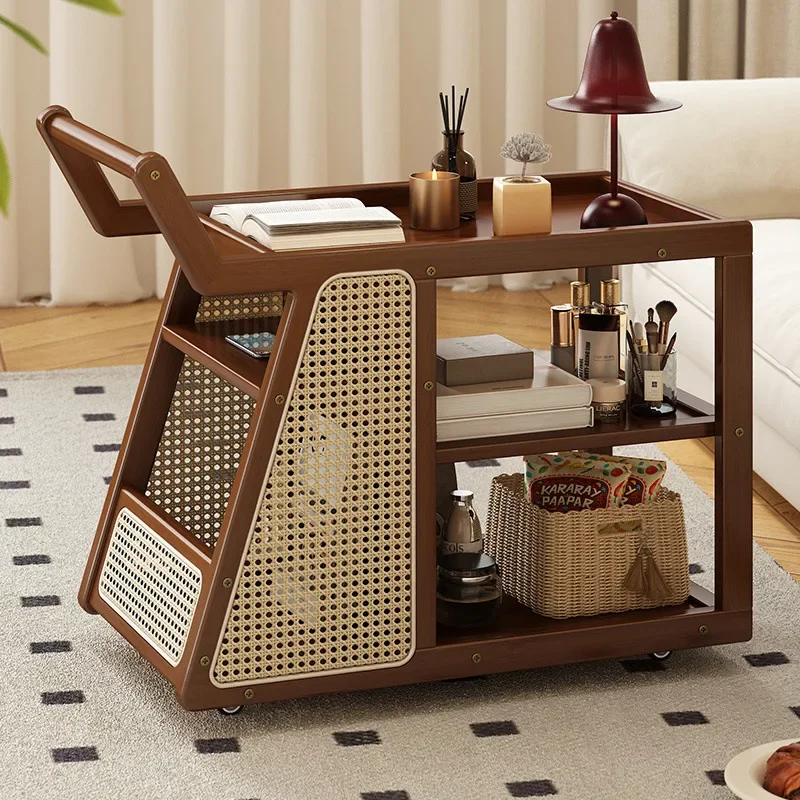 Side few trolley small table household side cabinet side sofa living room bedside mobile tea table coffee table bus dining car