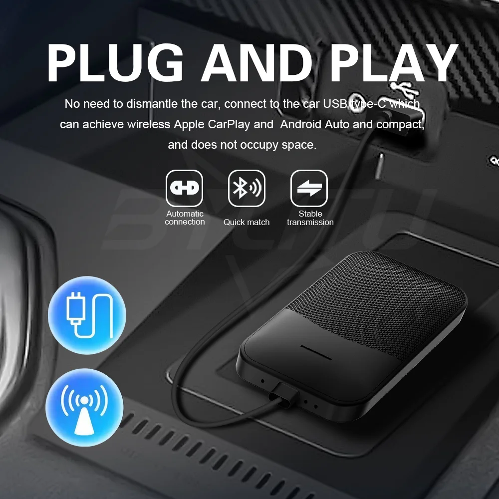 Mini 6.0 Wireless Carplay Adapter Wireless Android Auto Dongle Bluetooth For Toyota Mazda Chevrolet Subaru Kia Hyundai Volkswage