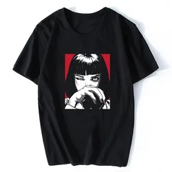 Quentin Tarantino Pulp Fiction Mia Vintage Men/women Fashion Men Movie 90S Cotton T-shirt Streetwear Punk Rock Aesthetic Clothes