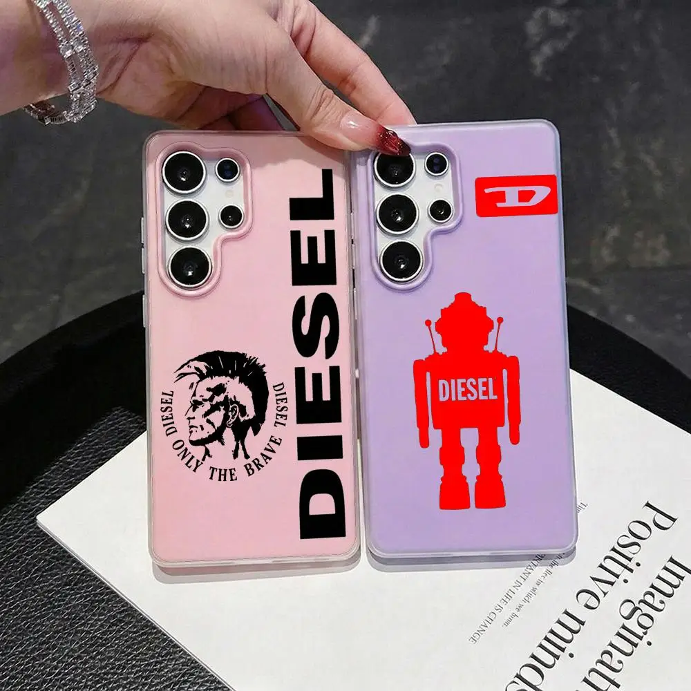 Fashion Diesel Phone Case 2-in-1 Detachable Clear Case for Samsung S26-S22 Multi-Color Card Holder Soft TPU