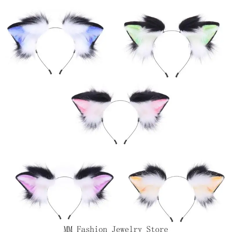 

Plush Kitten Ears Furry Headbands Costume For Halloween And Birthday Celebrations D0UB