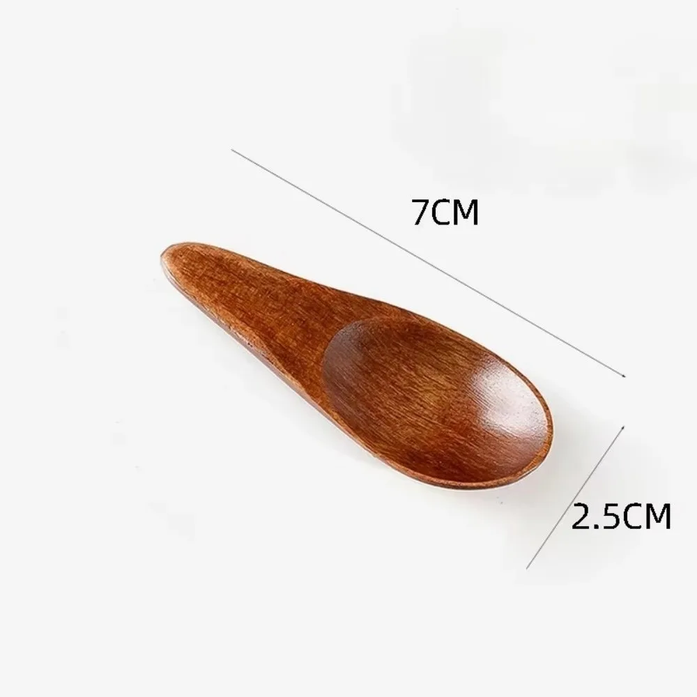 Practical Wood Tea Spoon Mini 7X2.5cm Condiment Scoop Sugar Spoon Home Supplies