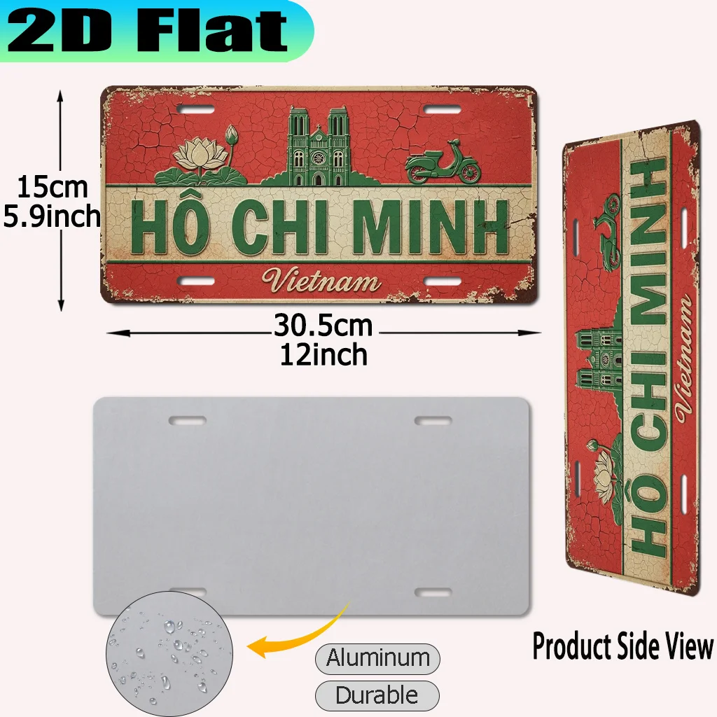 1pc Vintage Ho Chi Minh City Vietnam Sign - Retro Wall Decor Suitable for Vietnamese Culture Gift, New Year Decoration, Urban St