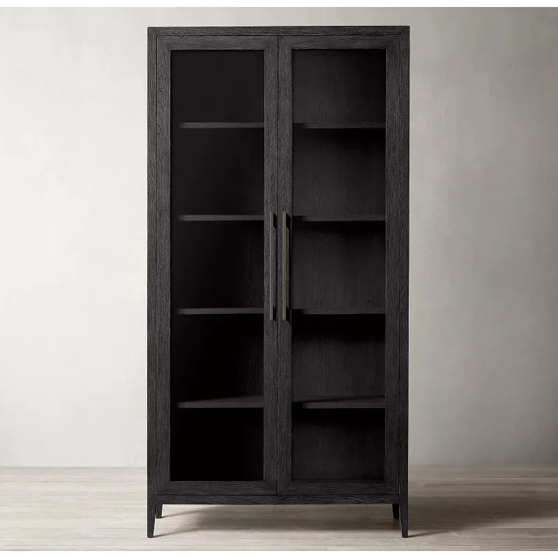 Włoska lekka luksusowa szafka boczna do jadalni z litego drewna, amerykański rustykalny styl retro, minimalistyczny regał w stylu nordyckim, nowoczesna szafka na wino.