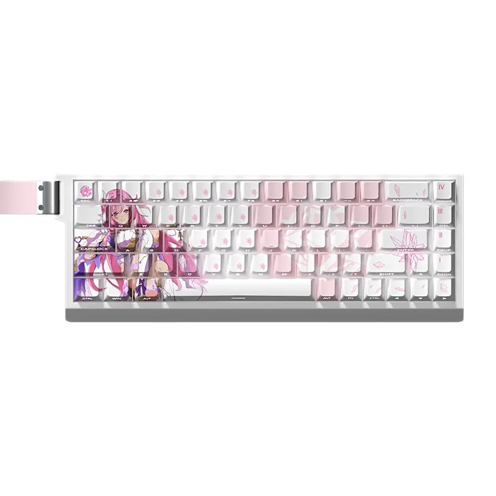 63 Kes Elysia 半透明キーキャップアニメゲームキャップサイドプリントキーキャップ PBT ダイサブチェリーメカニカルキーボード用 Wooting 60 65 68