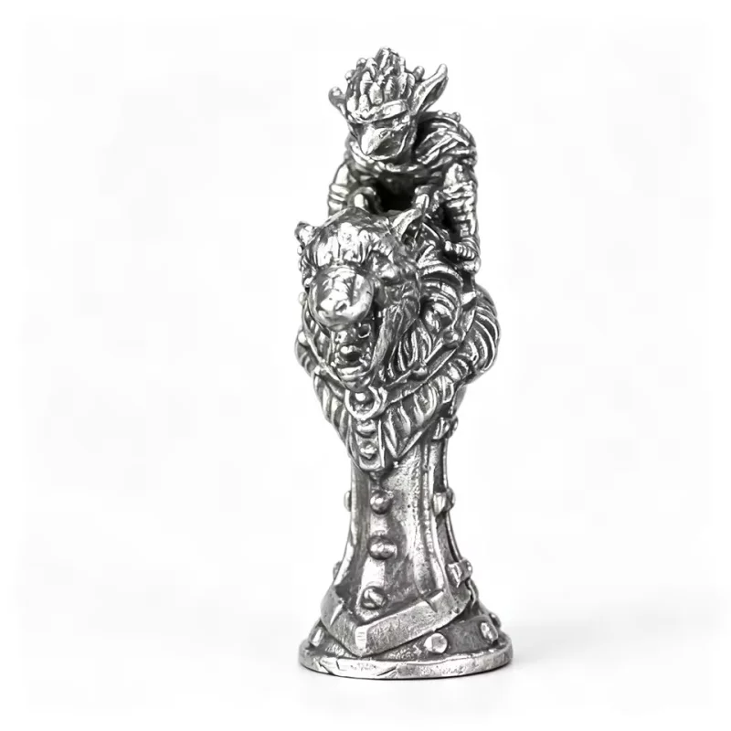 Solid Brass & Cupronickel Metal Chess Pieces, Fantasy Human Goblin Miniatures, Premium Wargame Desktop Decor Ornaments