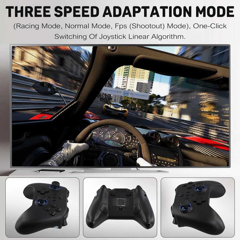 B04B-Z03 Wireless Gamepad Hall Crank Double Cut Trigger Keys Somatic For SWITCH Android IOS PC 400Mah Portable Gamepad