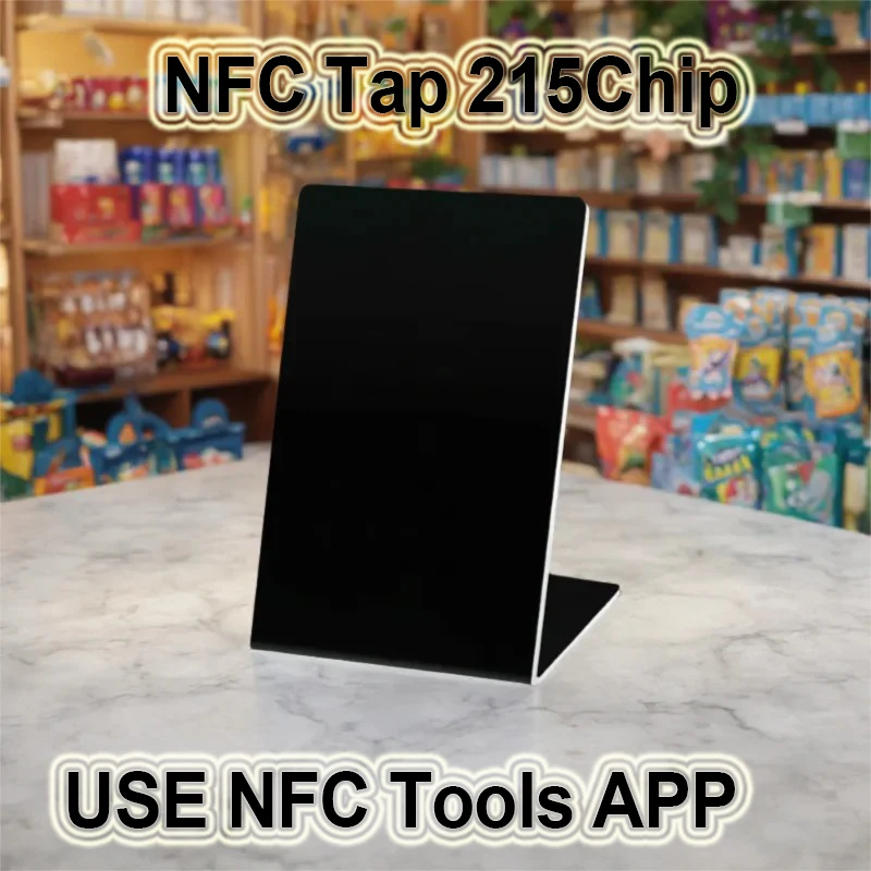 NFC Tap  Durable PVC Card White Black Blank Pattern 13.56MHz Social media NFC215 chip 504Bytes Google Review stand