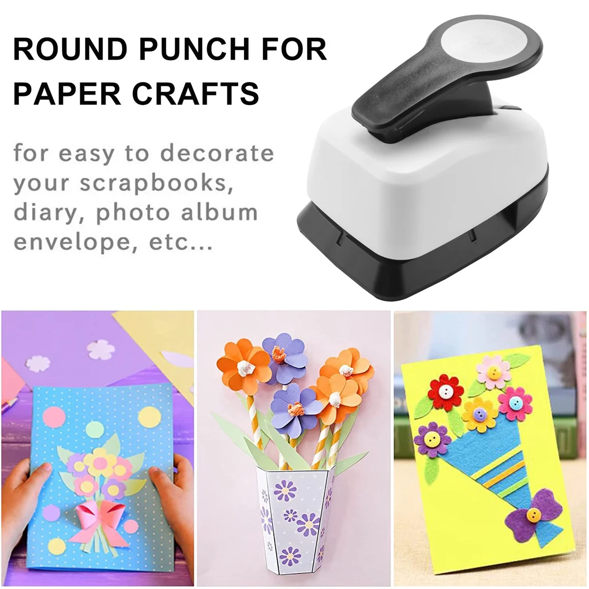 3 ชิ้น Punches - Hole Puncher Single, Hole Punch รูปร่าง, Hole Puncher สําหรับงานฝีมือ 9/16/25 มิลลิเมตรวงกลม Punch Set