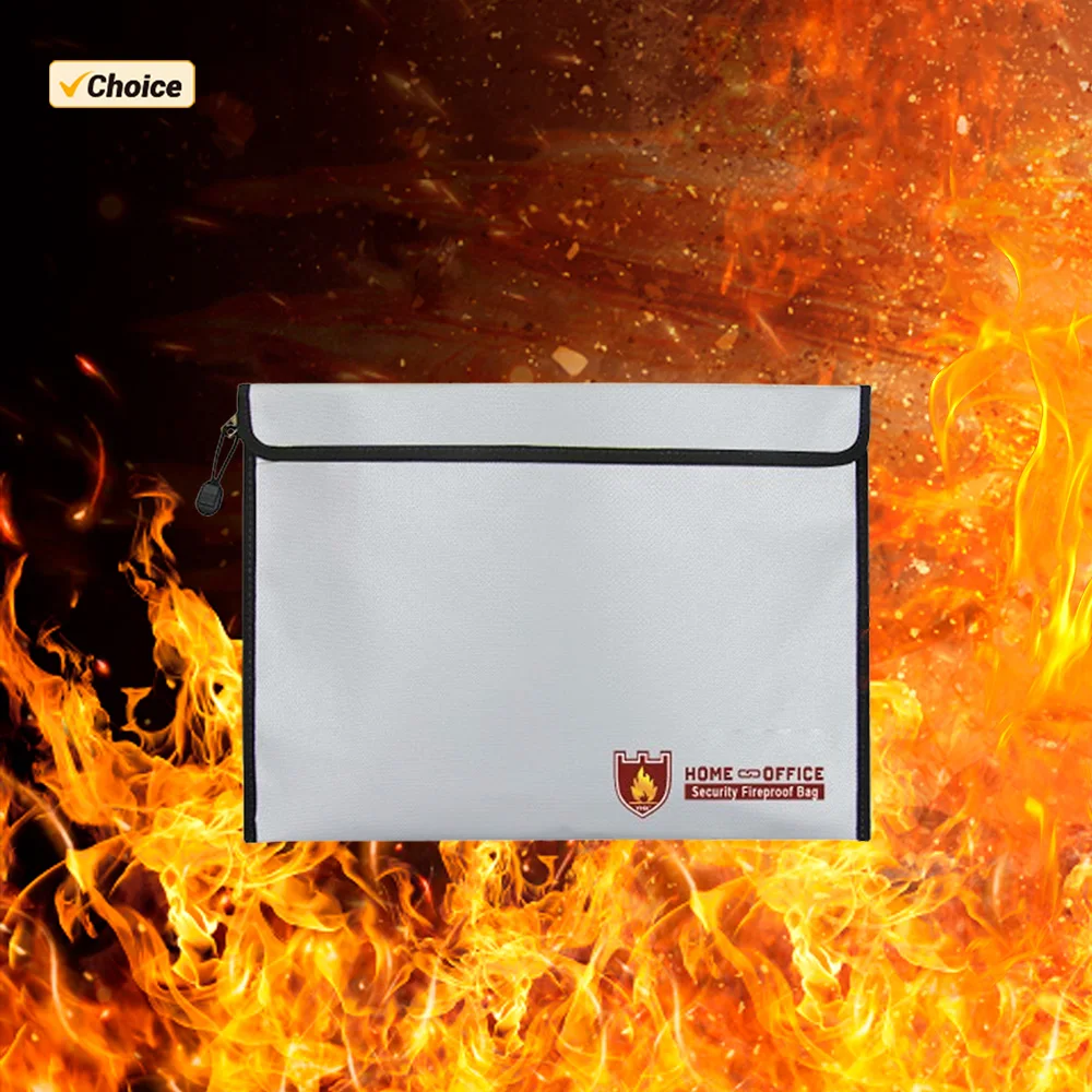 Fireproof Waterproof Document Organizer Bag Zippered File Bag Storage A4 Important Contract Certificate For Home Business Travel